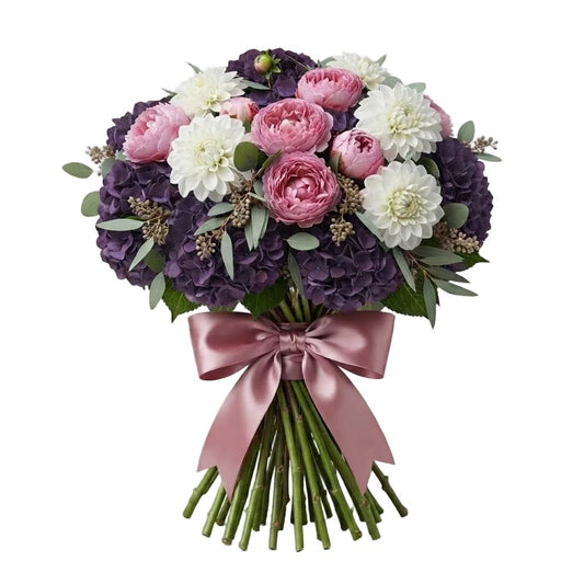 Luxe Bouquet of Hydrangea with Peonies and Dahlia - Florist London