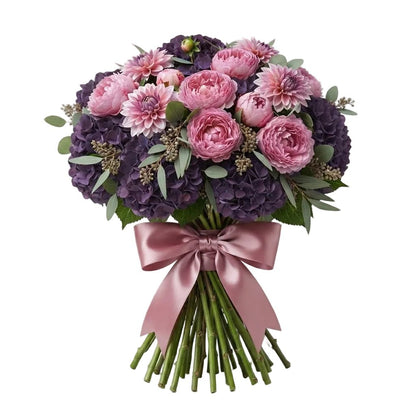 Luxe Bouquet of Hydrangea with Peonies and Dahlia - Florist London