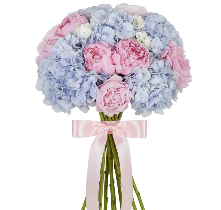 Luxury Blue Hydrangea with Peonies Bouquet - Florist London