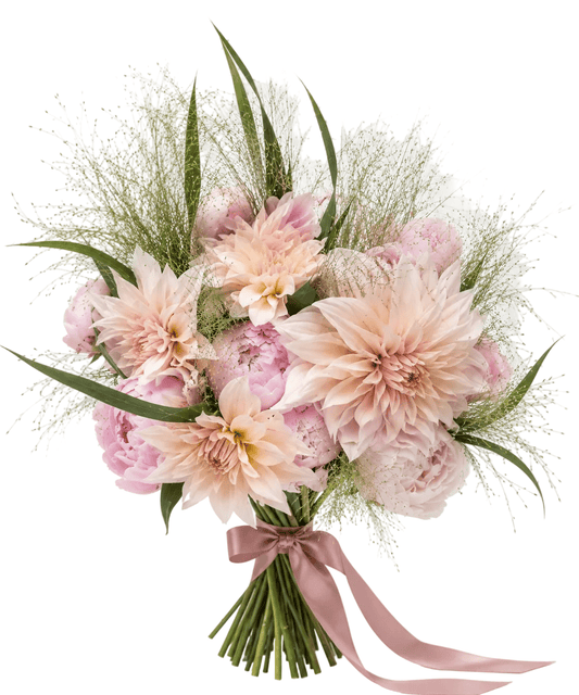 Luxury Bouquet of Cafe au Lait Dhalia and Peonies - Florist London