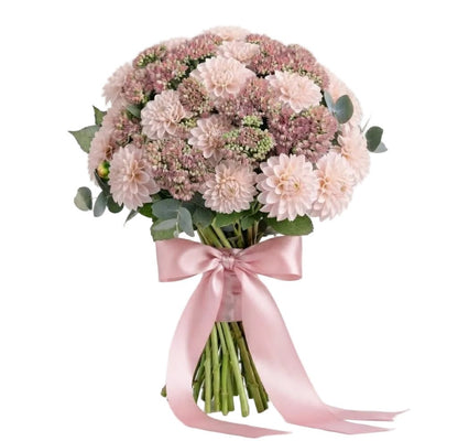 Luxury Bouquet of Dahlia and Pink Sedum - Florist London