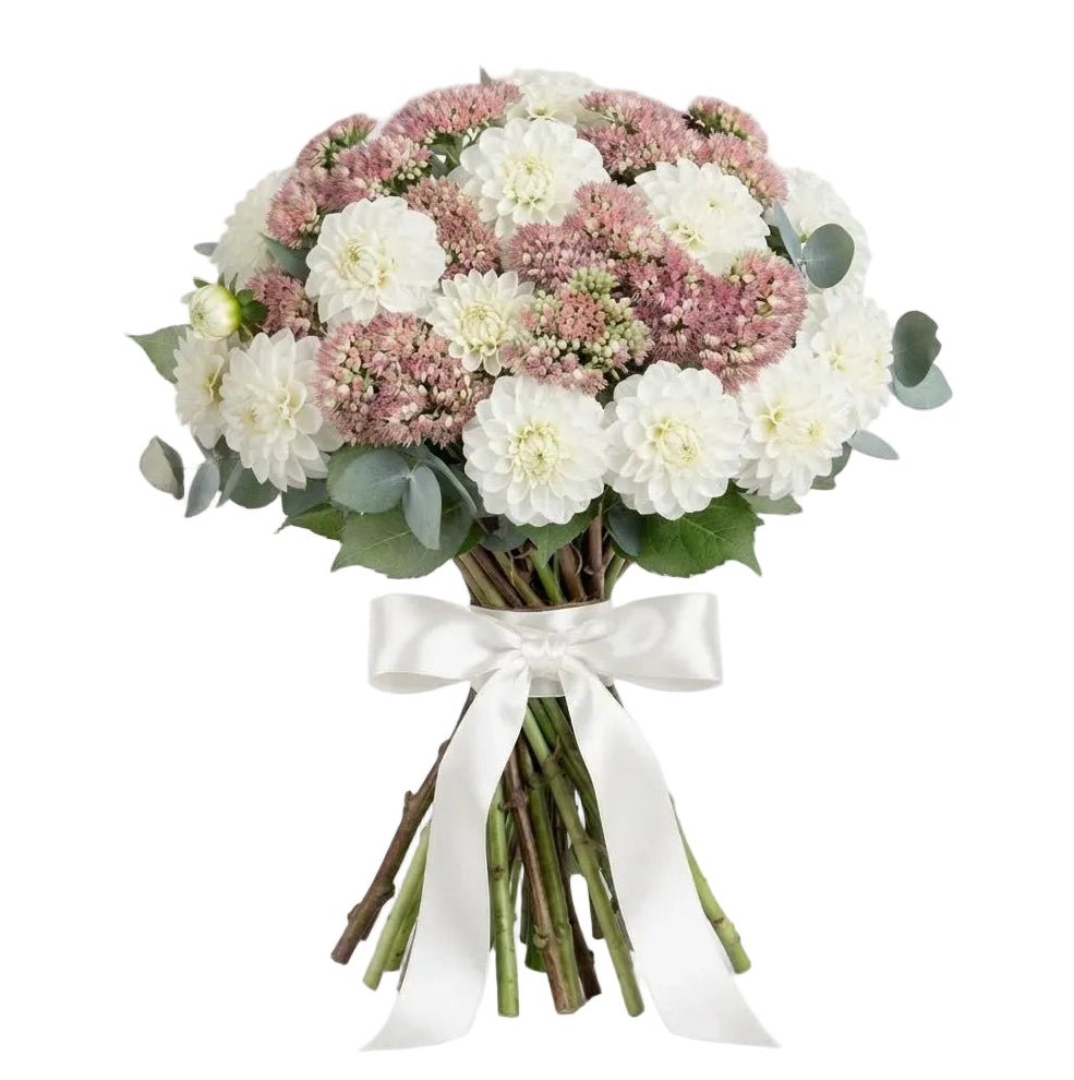 Luxury Bouquet of Dahlia and Pink Sedum - Florist London