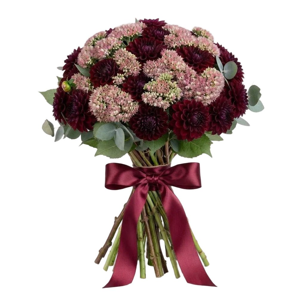 Luxury Bouquet of Dahlia and Pink Sedum - Florist London