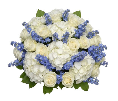 Luxury Bouquet of Hydrangea with Roses and Forget-Me-Not - Florist London