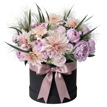 Luxury Box of Caffe Latte Dahlia and Peonies - Florist London