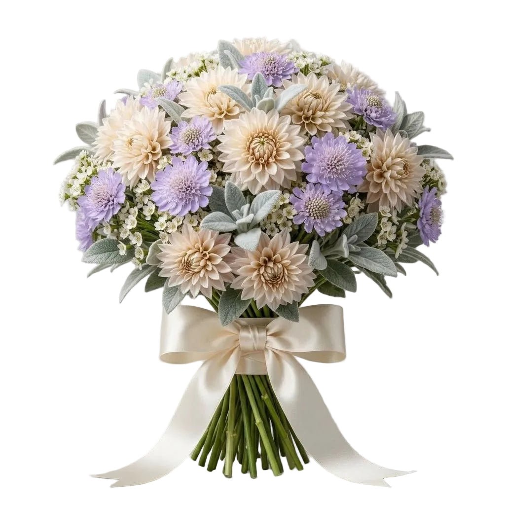 Luxury Dahlia Bouquet with Scabiosa and Wax Flowers - Florist London