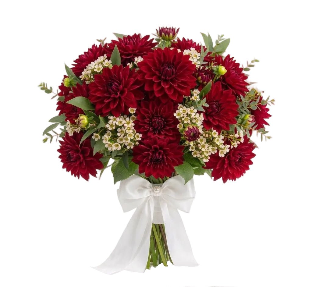 Luxury Dahlia Bouquet with Wax Flowers - Florist London