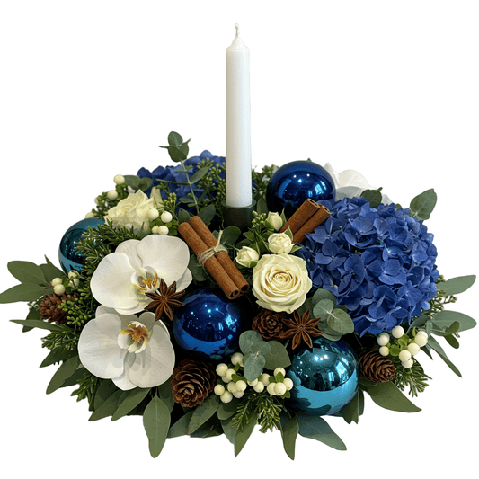Luxury Deep Blue and White Centerpiece - Florist London