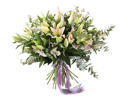 Luxury Lily Bouquet with Eucalyptus - Florist London