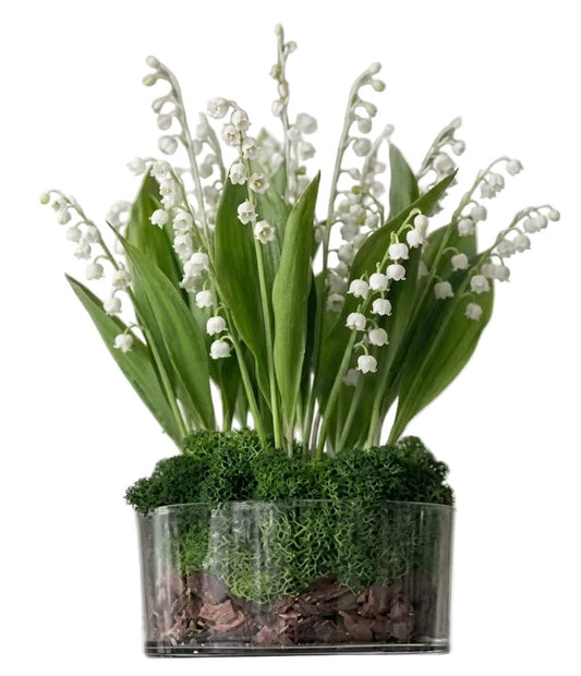 Luxury Lily of the Valley Glass Pot Arrangement - Florist London