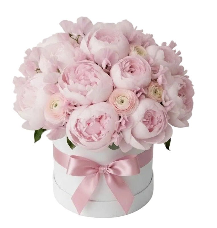 Luxury Pastel Box of Pink Ranunculus and Peonies - Florist London