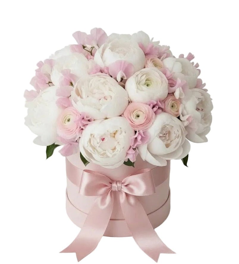 Luxury Pastel Box of Pink Ranunculus and Peonies - Florist London