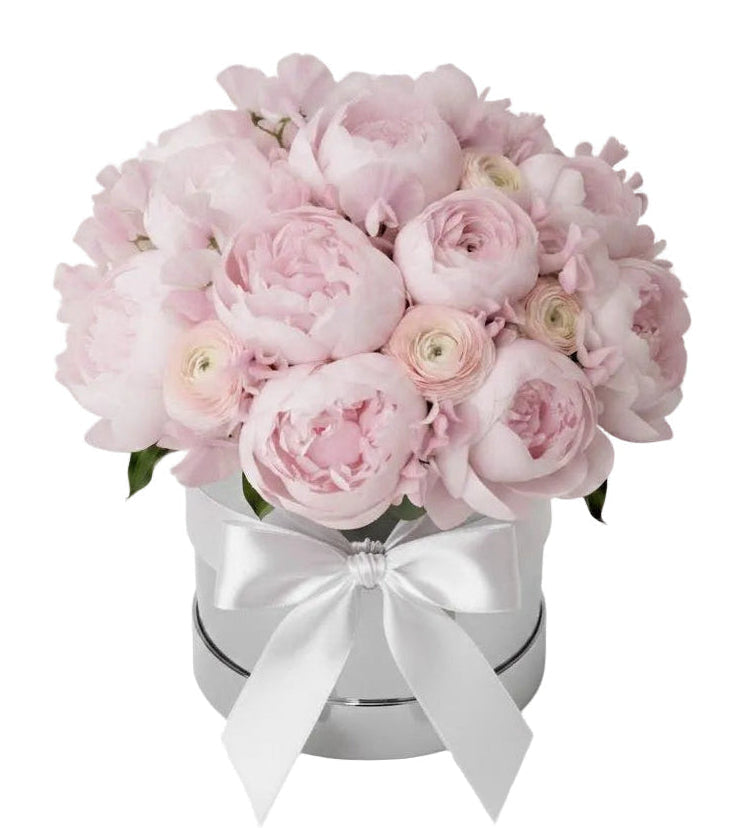 Luxury Pastel Box of Ranunculus and Pink Peonies - Florist London