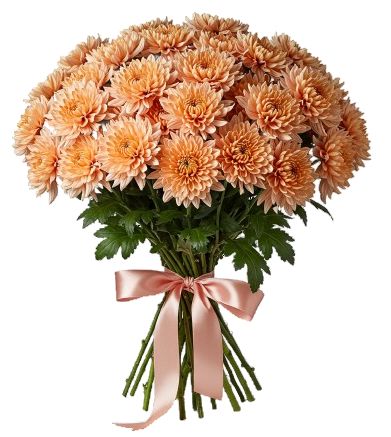 Luxury Peach Chrysanthemum Bouquet