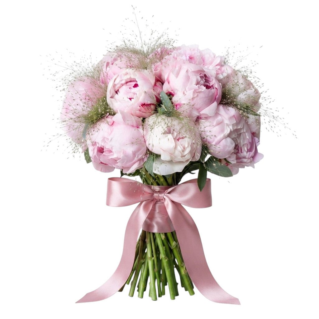 Luxury Peonies Bouquet with Panicum Grass - Florist London