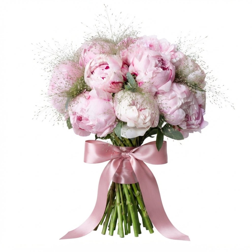 Luxury Peonies Bouquet with Panicum Grass - Florist London