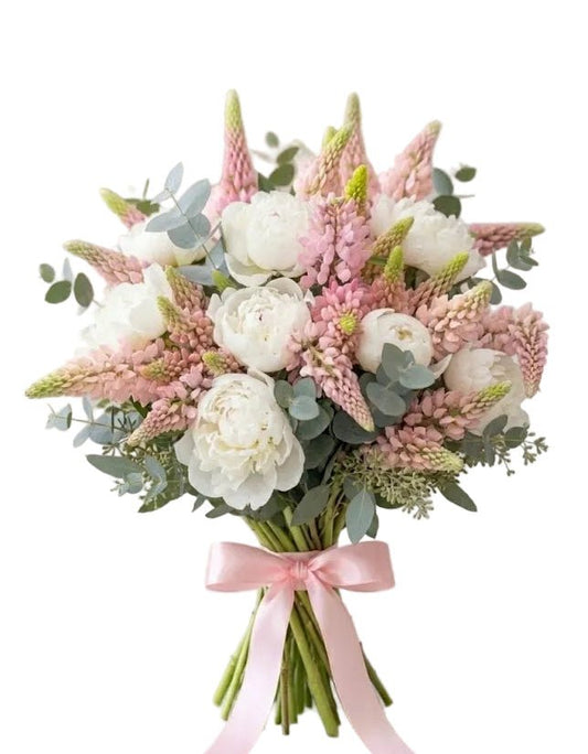 Luxury Peonies with Lupinus Bouquet - Florist London