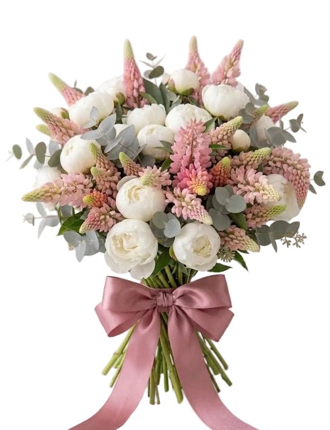 Luxury Peonies with Lupinus Bouquet - Florist London