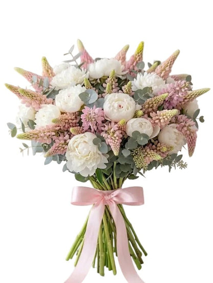 Luxury Peonies with Lupinus Bouquet - Florist London