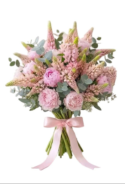 Luxury Peonies with Lupinus Bouquet - Florist London