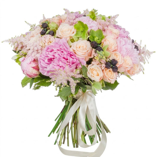 Luxury Pink and Peach Bouquet - Florist London