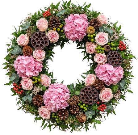 Luxury Pink Blooms Door Wreath