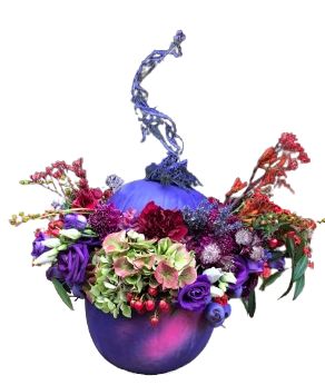 Luxury Purple Pumpkin with Flowers