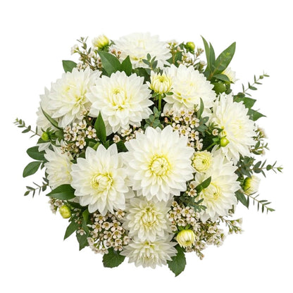 Luxury White Dahlia Bridal Bouquet - Florist London