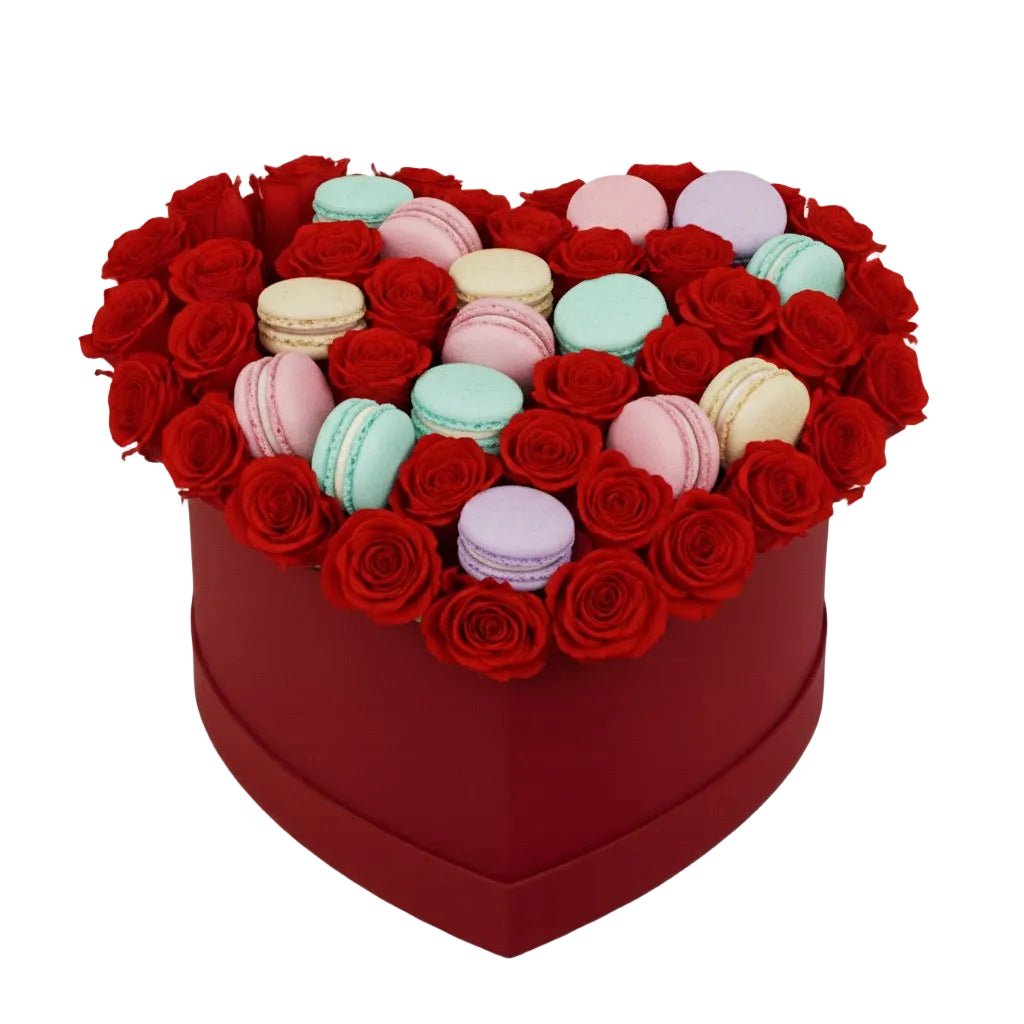 Macaroons in Roses Box - Florist London