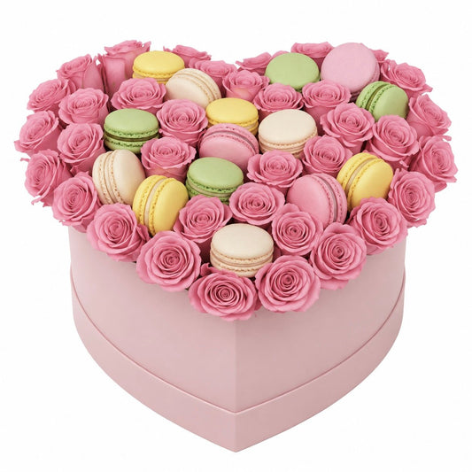 Macaroons in Roses Box - Florist London