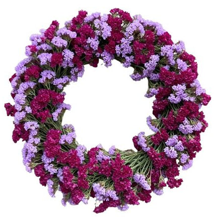 Magenta and Lavender Limonium Door Wreath