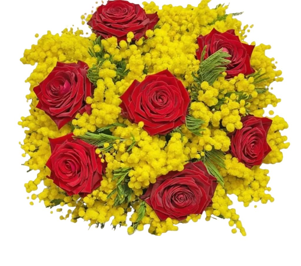 Mimosa and Roses Bouquet - Florist London