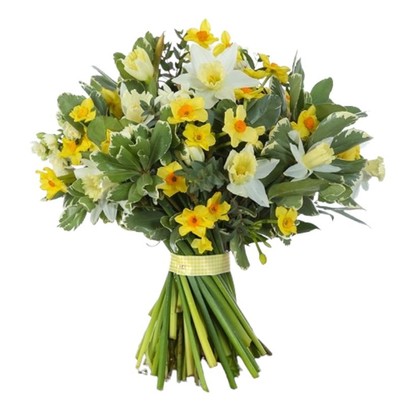 Narcissus and Daffodils Bouquet with Greenery - Florist London