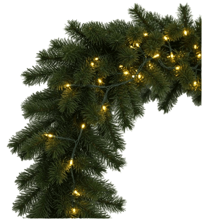 Natural Fresh Classic Garland with Lights - Florist London