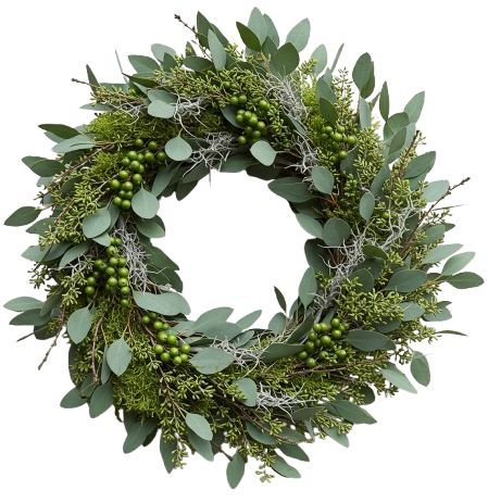 Natural Green Door Wreath - Florist London