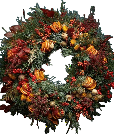 Orange and Berries Glow Door Wreath - Florist London
