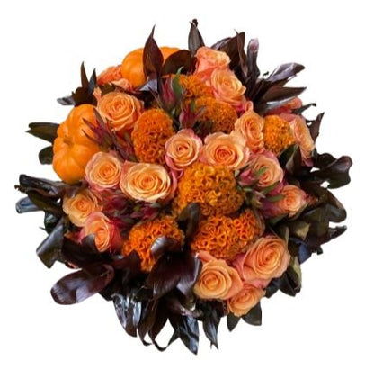 Orange Roses and Celosia Luxury Box - Florist London