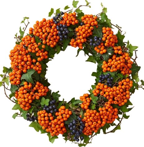 Orange Rowan Berries Autumn Wreath