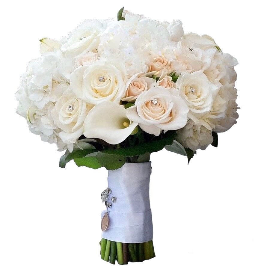 Pearl Wedding Bouquet with Diamonds - Florist London