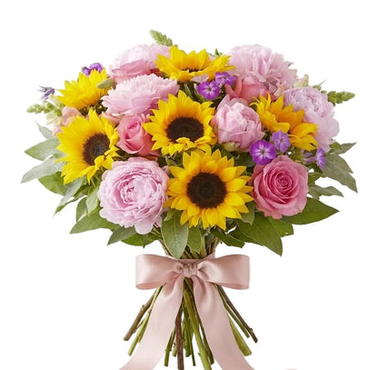 Peony and Sunflowers Bouquet - Florist London