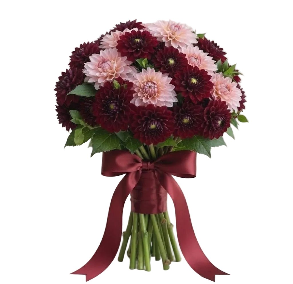 Pink and Burgundy Dahlia Bouquet - Florist London