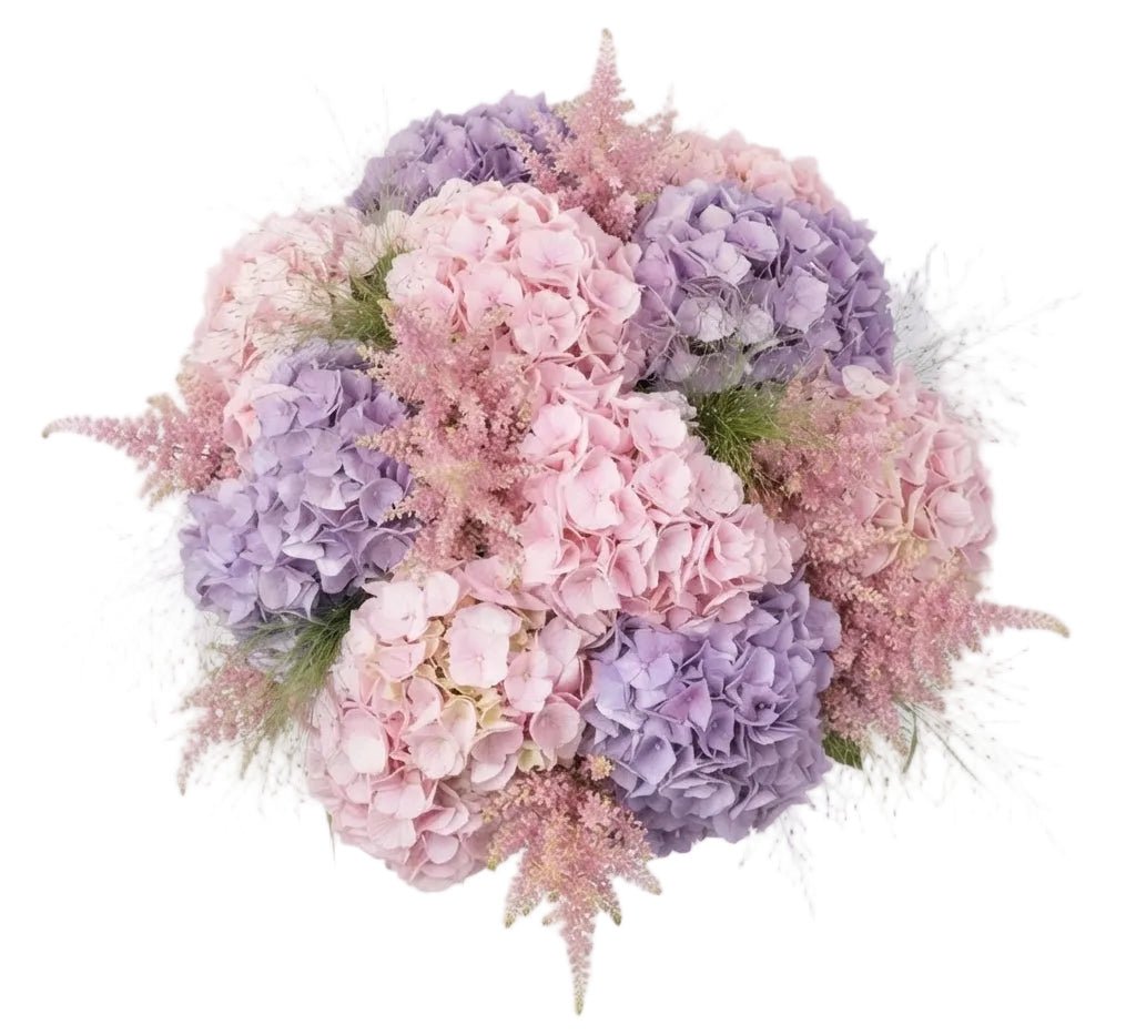 Pink and Lavender Hydrangea with Astilbe Bouquet - Florist London