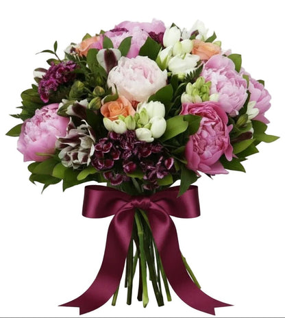 Pink and Peach Bouquet - Florist London
