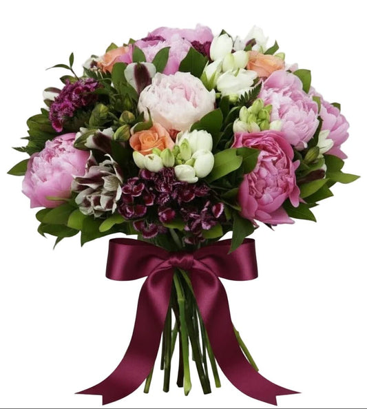 Pink and Peach Bouquet - Florist London