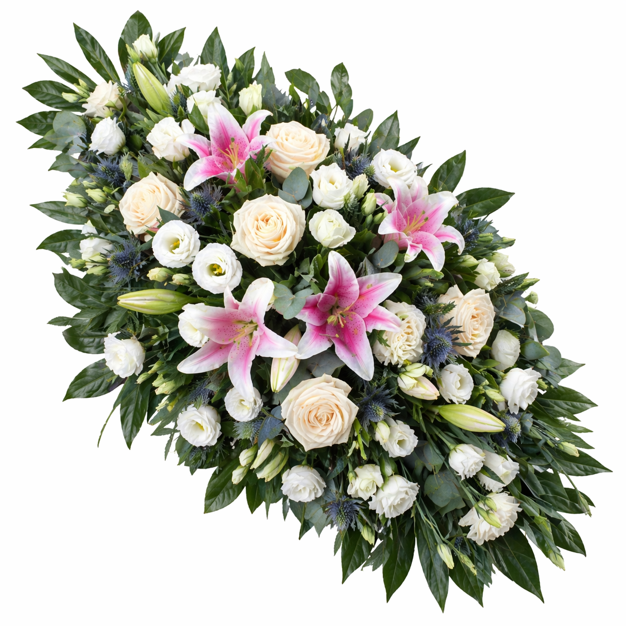 Pink and Purple Funeral Spray - Florist London