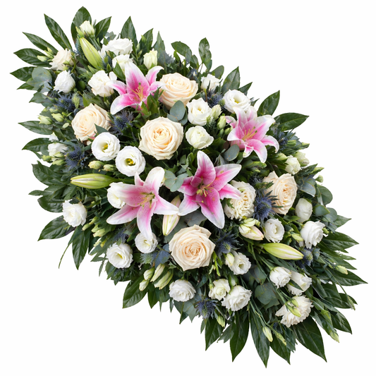 Pink and Purple Funeral Spray - Florist London