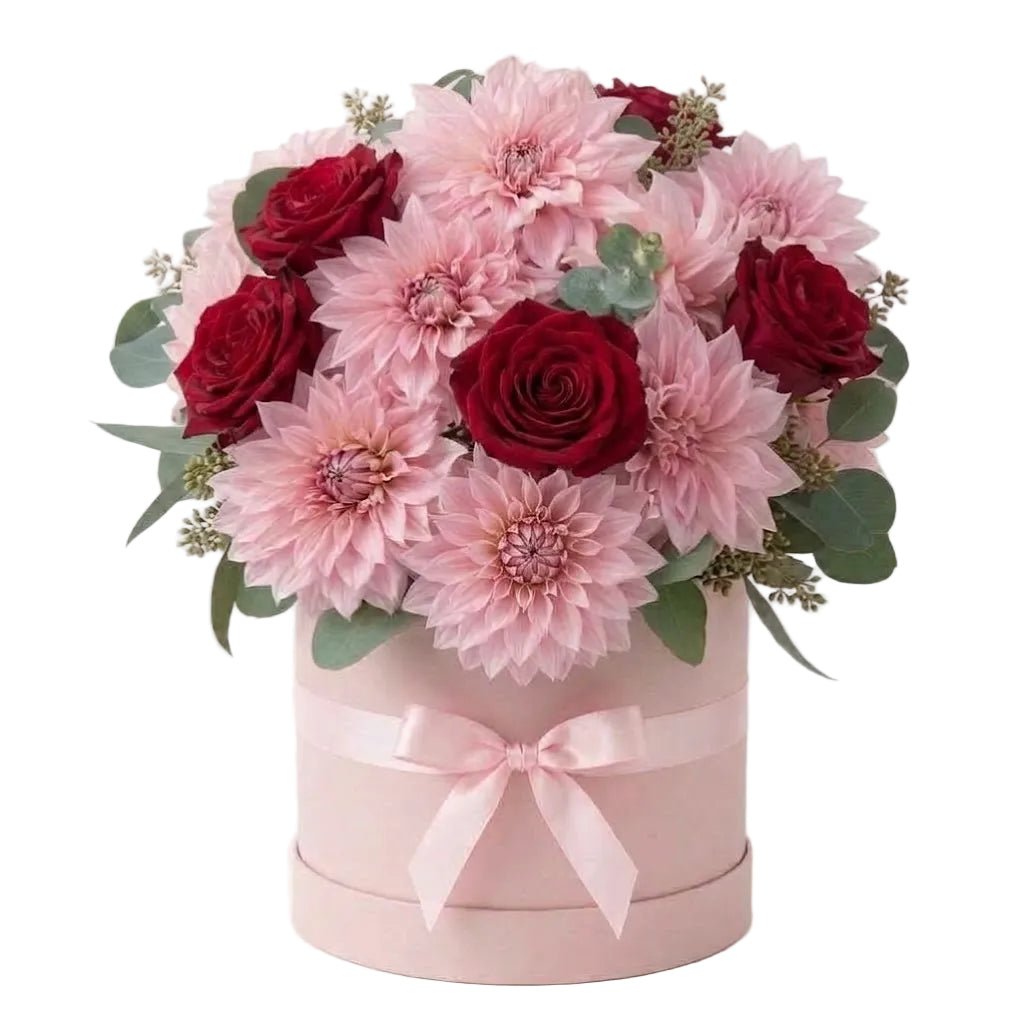 Pink Dahlia with Roses Box - Florist London