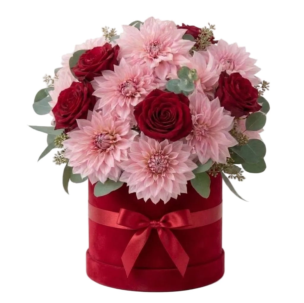 Pink Dahlia with Roses Box - Florist London