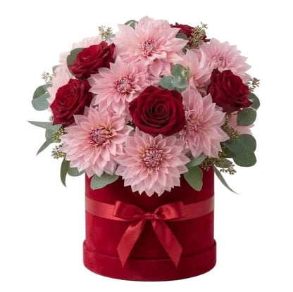 Pink Dahlia with Roses Box - Florist London