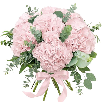 Pink Hydrangea with Eucalyptus Bouquet - Florist London